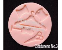 Molde silicona de costura #3 herramientas apliques en pasta fría